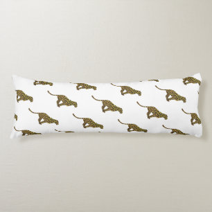 Coussins Longs Silhouette léopard Brown et jaune