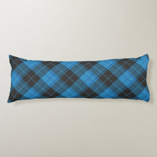 Coussins Longs Simple motif tartan en bleu foncé