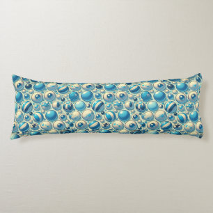 Coussins Longs Sphères décoratives bleues et blanches vibrantes