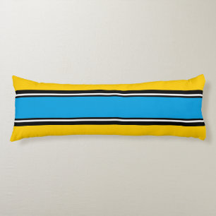 Coussins Longs Sports Stripes cyan noir + votre couleur de dos