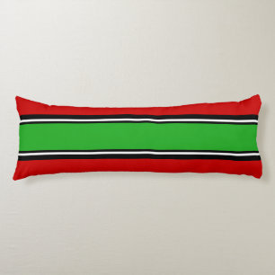 Coussins Longs Sports Stripes vert noir + votre couleur de dos