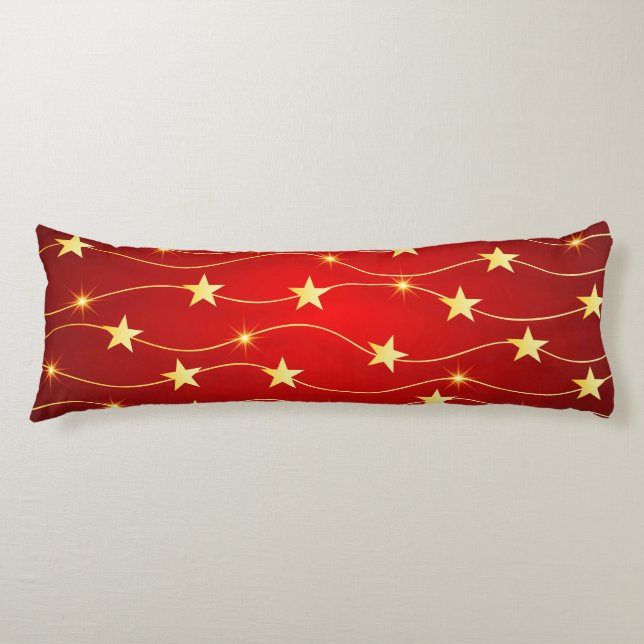 Coussins Longs Star Adored Ruby Motif rouge (Devant)