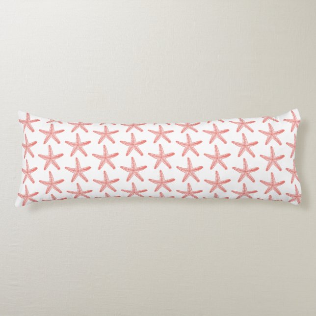 Coussins Longs Starfish Coral & White Sea Star Thème (Devant)