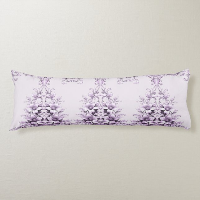 Coussins Longs Stylish Purple Flowers Body Pillow (Devant)