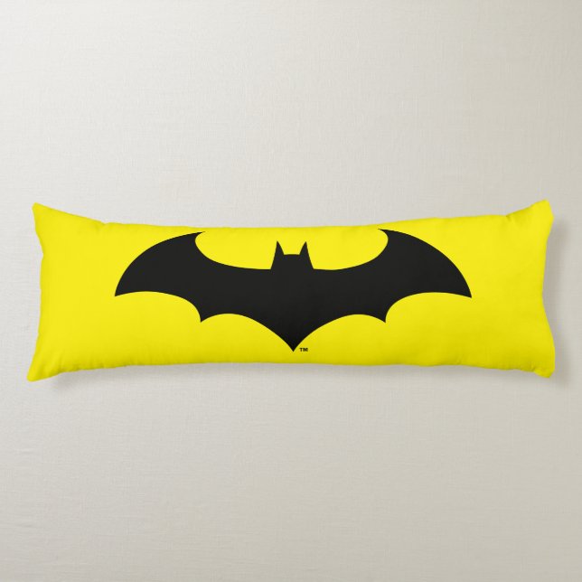 Coussins Longs Symbole Batman | Logo Simple Bat Silhouette (Devant)