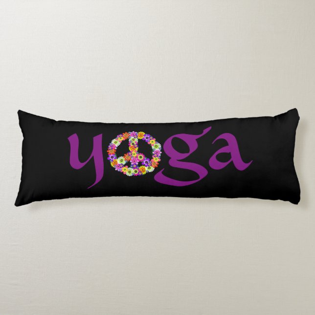Coussins Longs SYMBOLE DE LA PAIX Yoga Floral (Devant)
