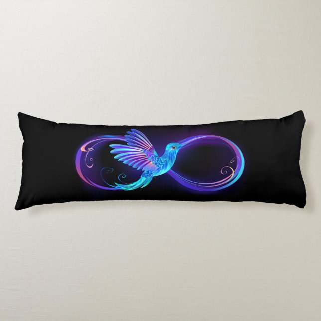 Coussins Longs Symbole de Neon Infinity par Glowing Hummingbird (Devant)
