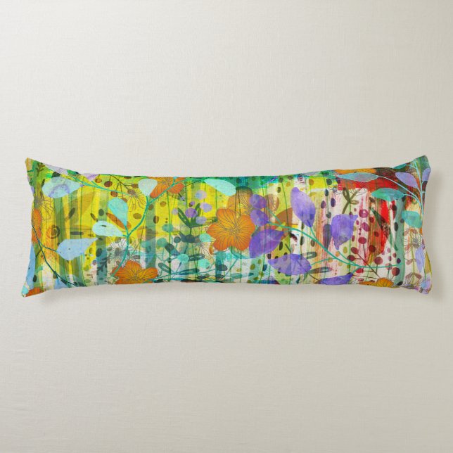 Coussins Longs Tangerine sauvage - Art Floral Inspiré par la Natu (Devant)