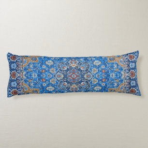 Coussins Longs Tapis persan turc bleu oriental antique