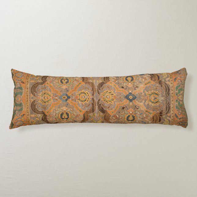 Coussins Longs Tapis Persique antique Brown orange (Devant)