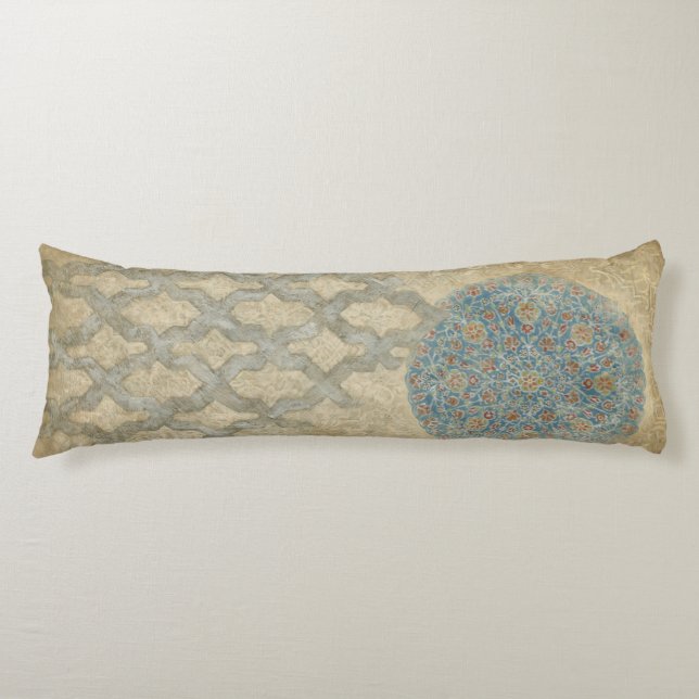 Coussins Longs Tapisserie d'argent décoratif Arrangement floral (Devant)