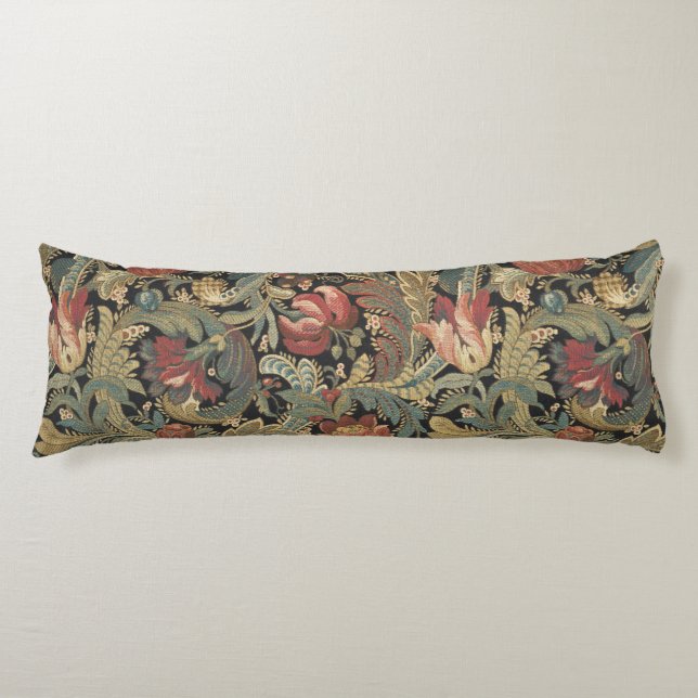 Coussins Longs Tapisserie florale riche Brocade Antique Classique (Devant)