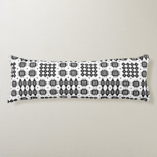 Coussins Longs Tapisserie galloise Faux Oreillers noir et blanc