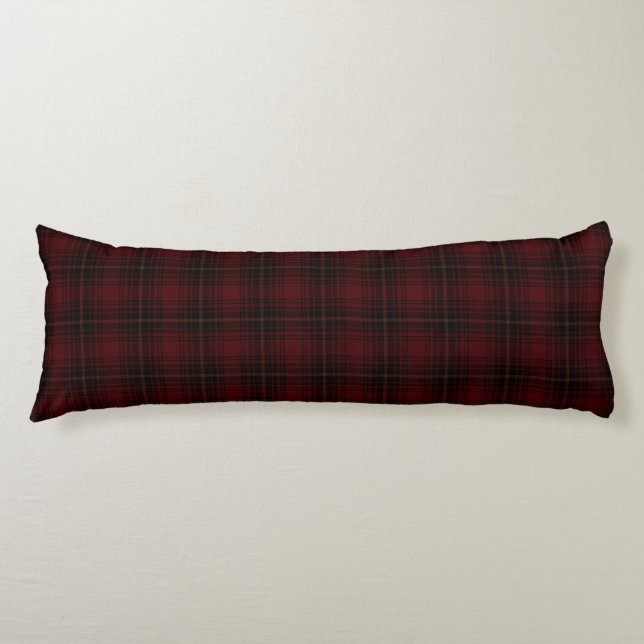 Coussins Longs Tartan Plaid Motif Écossais Rouge Et Noir (Devant)