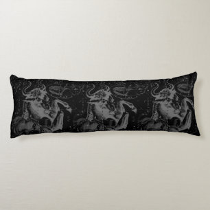 Coussins Longs Taurus Constellation Map Hevelius 1690 on Black
