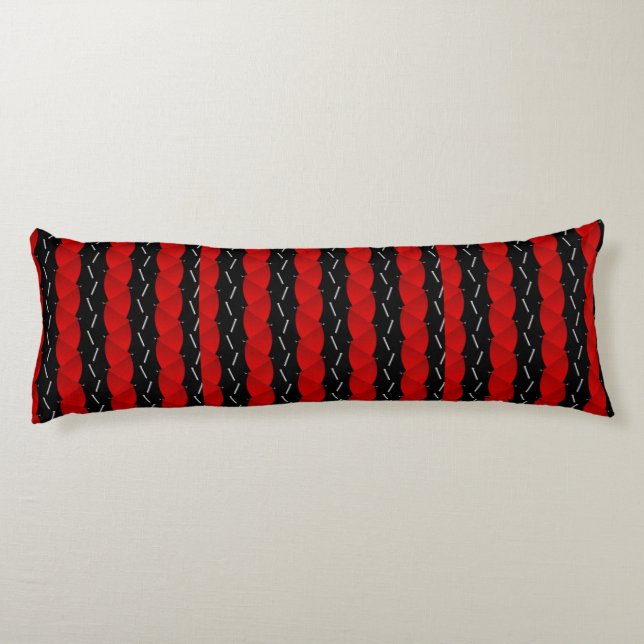 Coussins Longs tendance motif noire rouge (Dos)
