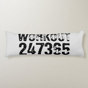 Coussins Longs Texte usé et rayé Workout 247365 noir