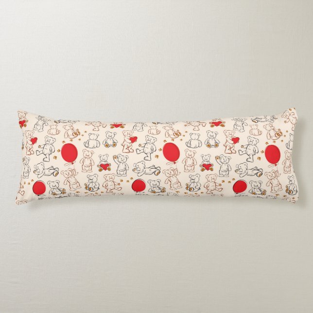 Coussins Longs Texture avec le nounours (Devant)