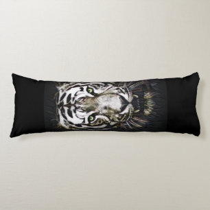 Coussins Longs Tigre blanc en verre tendu