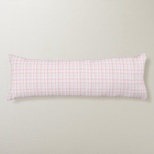 Coussins Longs Tissu à carreaux pastel de Pâques – Mignon  (Devant)