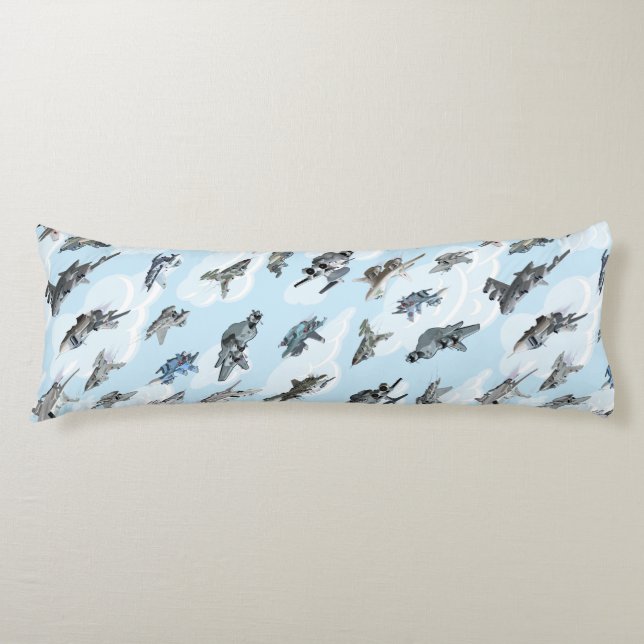 Coussins Longs Tissu motif des avions de guerre de dessin (Devant)