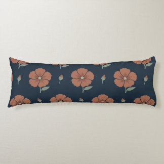 Coussins Longs Traversin Terracotta Floral Moody Blue