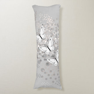 Coussins Longs Trois papillons blancs
