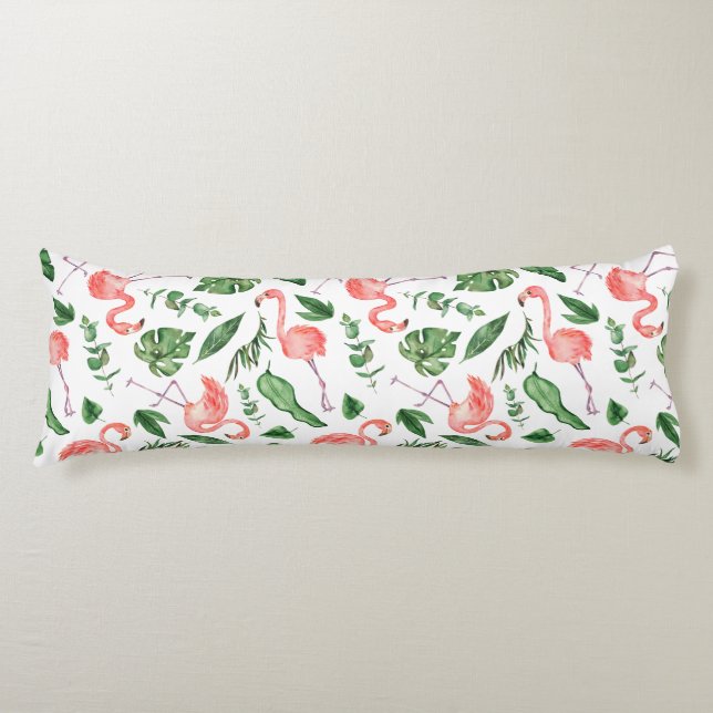 Coussins Longs Tropical Pink Flamingo Pattern v2 (Devant)