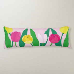 Coussins Longs Tulipes Rose Jaune Violet Vert Moderne Personnalis