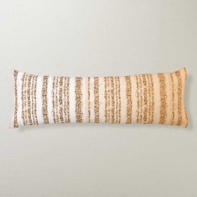 Coussins Longs Un design textile orné d'orange et blanc (Devant)