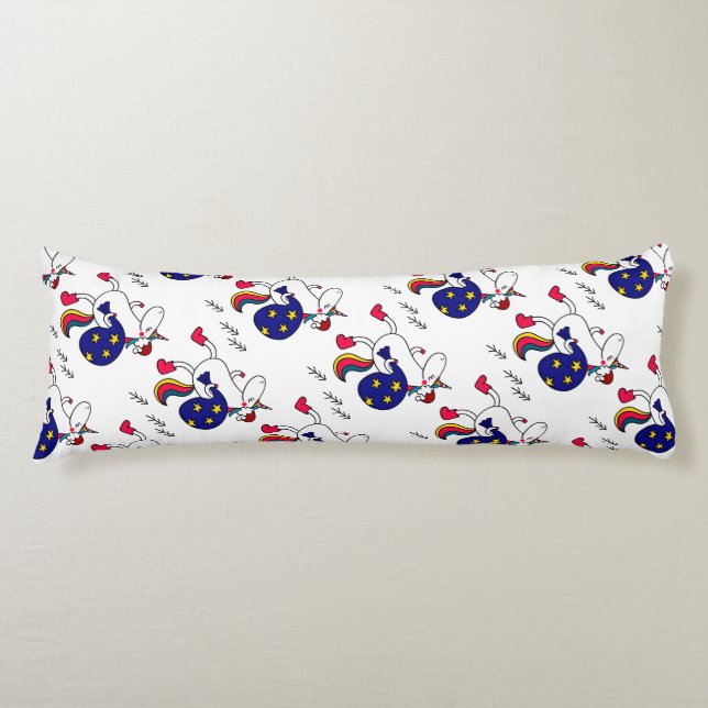 Coussins Longs Unicorne et Noël. (Devant)