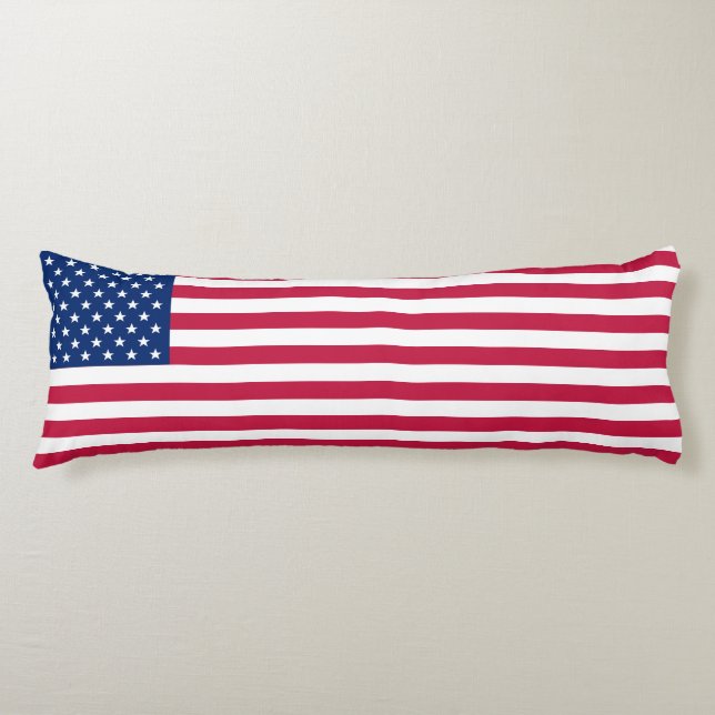 Coussins Longs USA American Flag Stripes Patriotique Body Pillow  (Devant)
