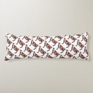 Coussins Longs Vache Brown et blanche Silhouette
