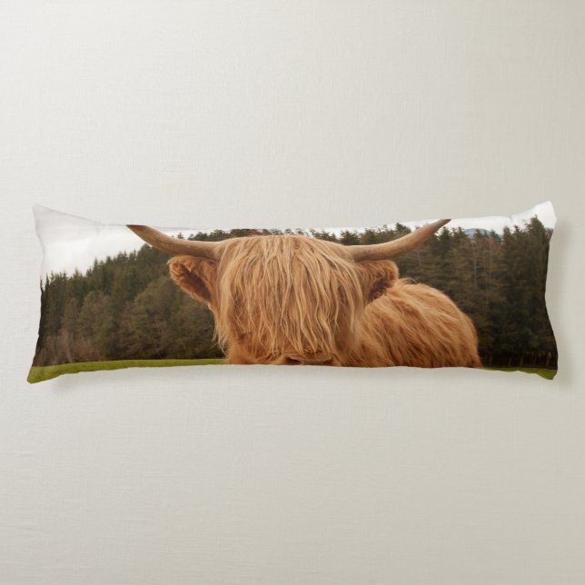 Coussins Longs Vache Highland #7 #mur #art (Devant)