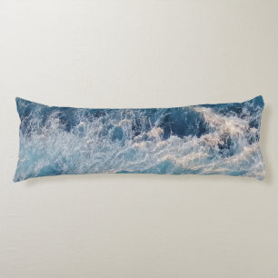 Coussins Longs Vagues bleu océan
