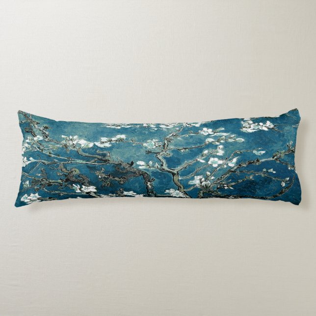 Coussins Longs Van Gogh Almond Blossoms : Turquoise foncé (Devant)