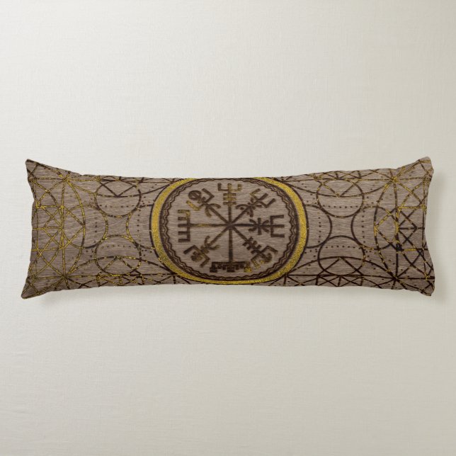 Coussins Longs Vegvisir. La boussole magique de Viking de (Devant)