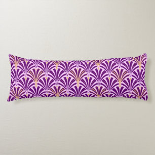 Coussins Longs Ventilateur Art Déco motif - violet et orchidée