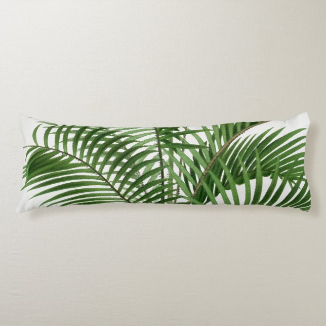 Coussins Longs Verdure tropicale Aquarelle Palm Tree Feuilles (Devant)