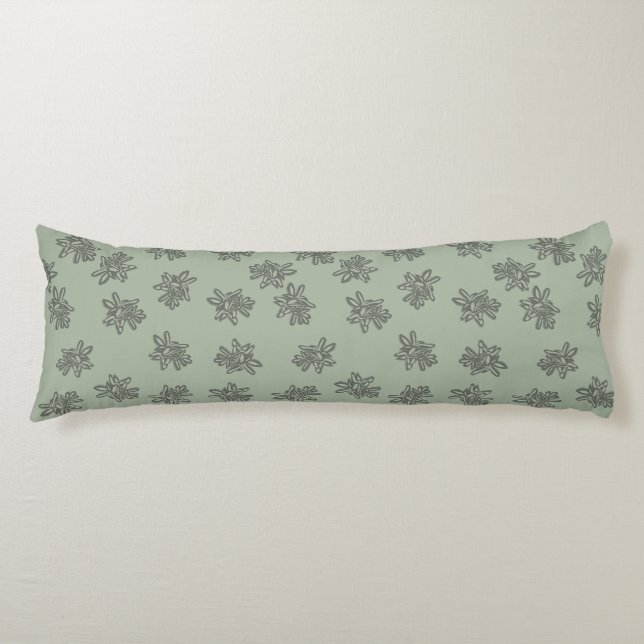 Coussins Longs Vert botanique sauge (Devant)