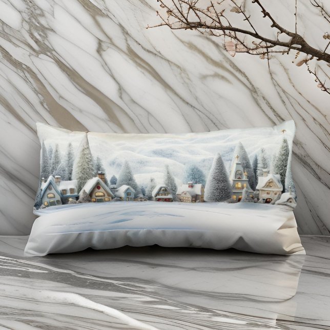 Coussins Longs Village de Noël sous neige (Créateur téléchargé)