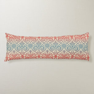 Coussins Longs Vintage Damask Wallpaper - bleu violet rouge
