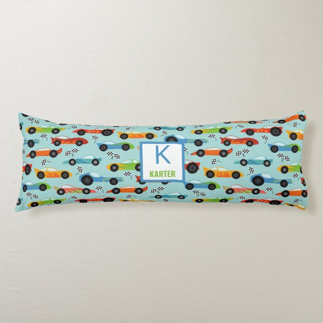 Coussins Longs Voitures de course cool Enfants personnalisés (Devant)