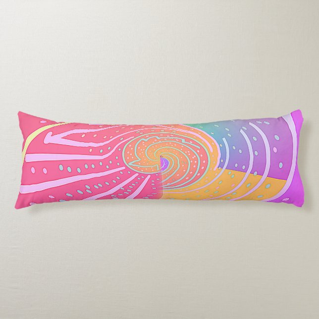 Coussins Longs Vortex arc-en-ciel (Devant)