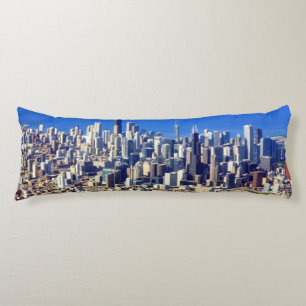 Coussins Longs Vue aérienne de Chicago du centre avec le lac