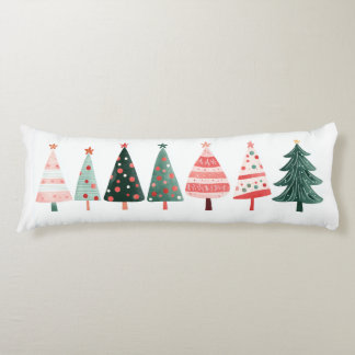 Coussins Longs Whimsical Christmas Trees Holiday Pillow