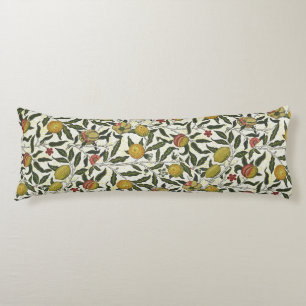 Coussins Longs William Morris Belles Fleurs de Fruits Rouge