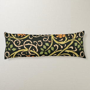 Coussins Longs William Morris Black Floral Art