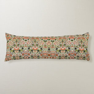 Coussins Longs William Morris Fleurs Lodden Foliage Vert rose