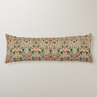 Coussins Longs William Morris Fleurs Lodden Foliage Vert rose